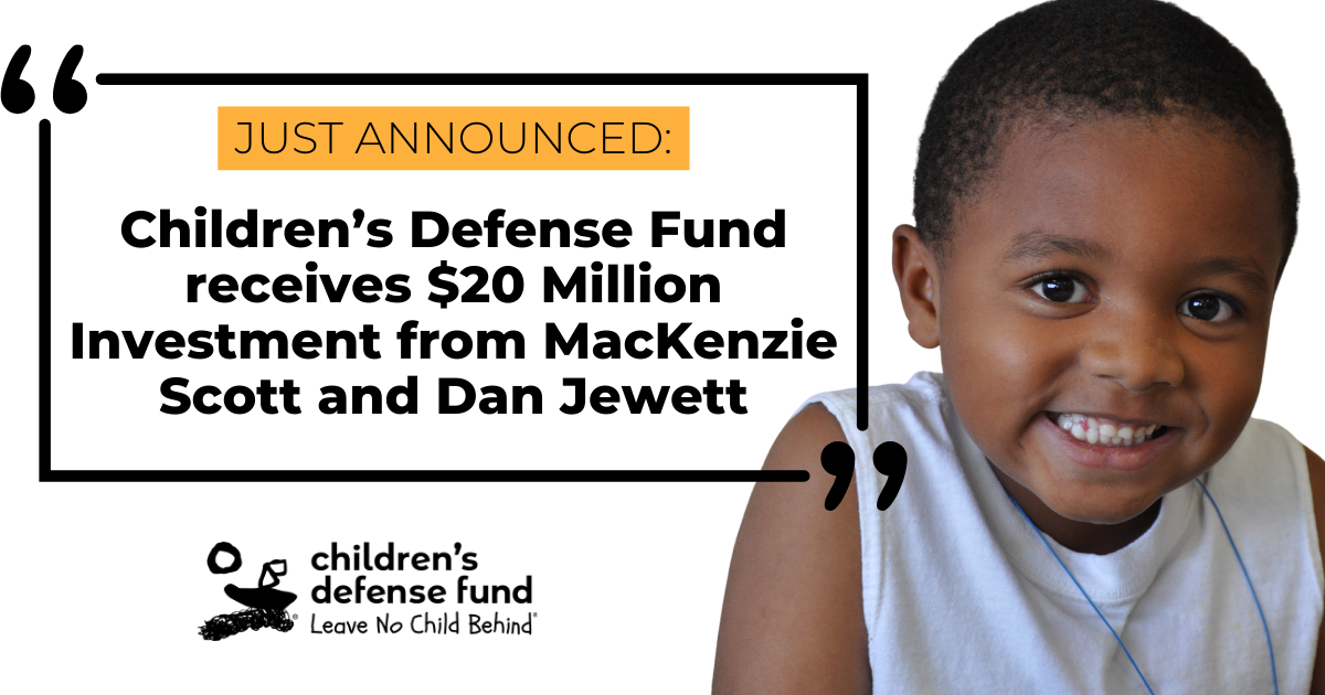 Children’s Defense Fund receives $20 Million From MacKenzie Scott and